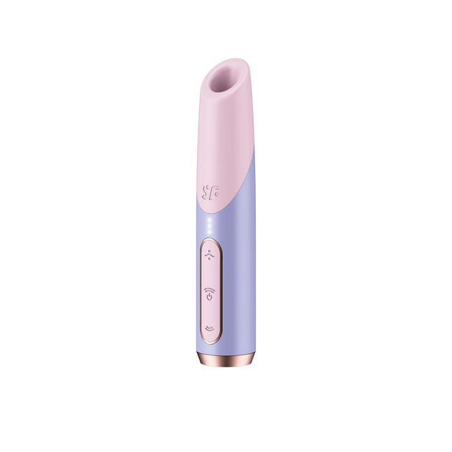Satisfyer Bold Kiss - Purple Air Pulse Stimulator Front Side View of buttons