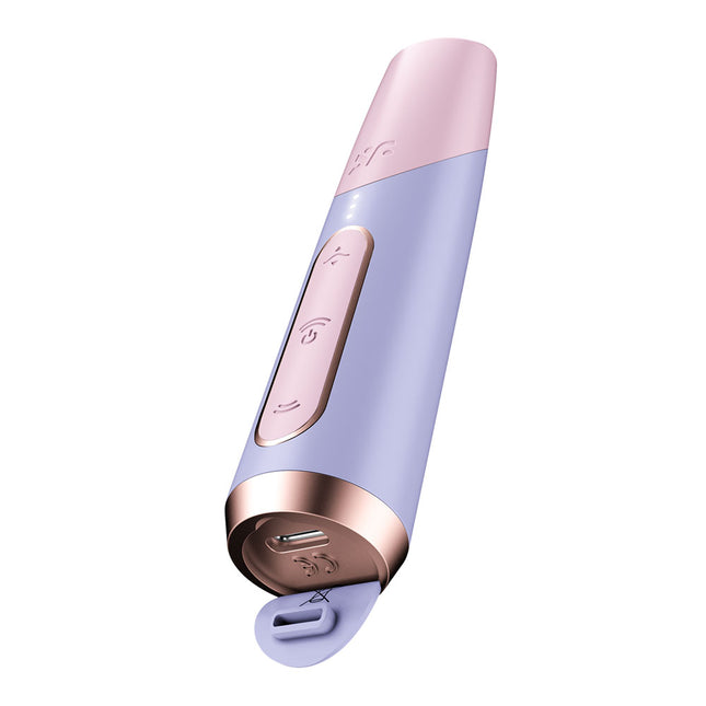 Satisfyer Bold Kiss - Purple Air Pulse Stimulator USB Rechargeable Open