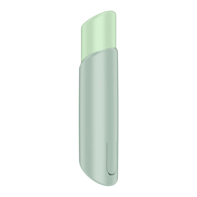 Side View of Satisfyer Naughty Kiss - Mint Green Air Pulse Stimulator