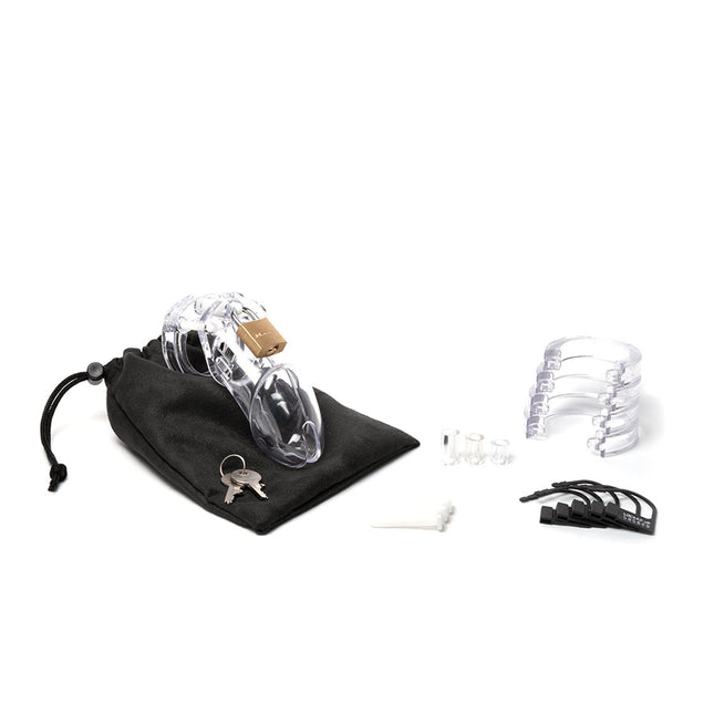 CB-6000 Chastity Cock Cage Kit - Clear 3.25 Inch
