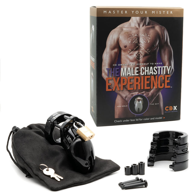 CB-6000S Chastity Cock Cage Kit - Black 2.5 Inch