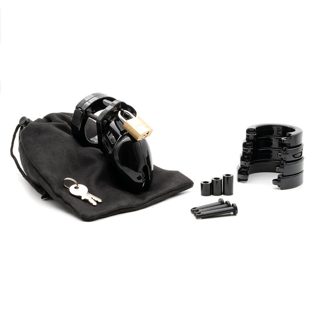 CB-6000S Chastity Cock Cage Kit - Black 2.5 Inch