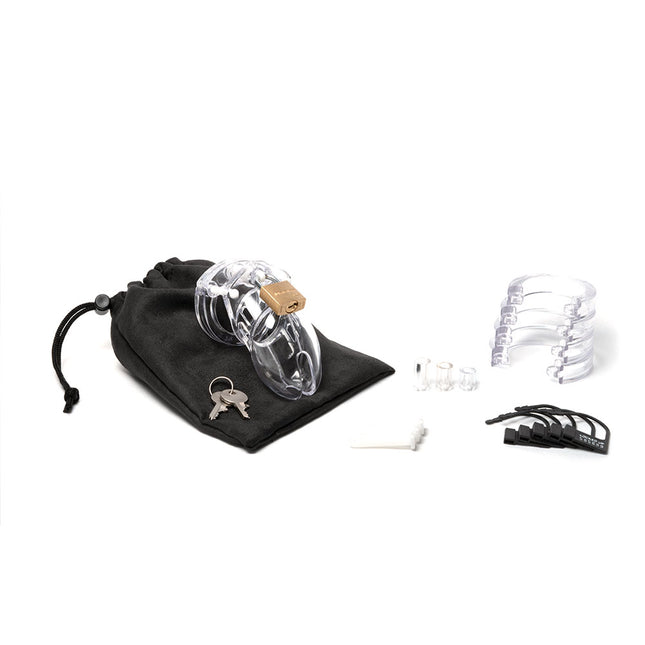 CB-6000S Chastity Cock Cage Kit - Clear 2.5 Inch