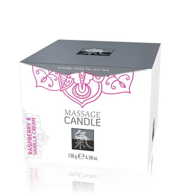Shiatsu Massage Candle Raspberry & Vanilla Cream Scented - 130 gram