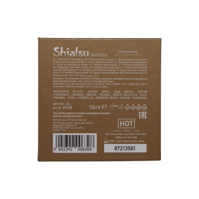 Shiatsu Pheromone Eau De Parfum Men Dark Blue - 15ml