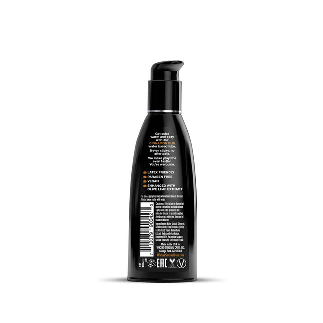 Wicked Aqua Cinnamon Bun Flavoured Water Based Lubricant - 60 ml (2 oz) Bottle