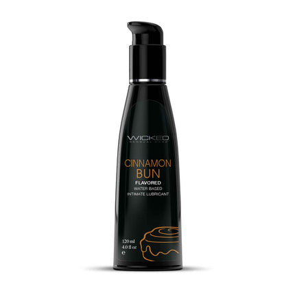 Wicked Aqua Cinnamon Bun Flavoured Water Based Lubricant - 120 ml (4 oz) Bottle