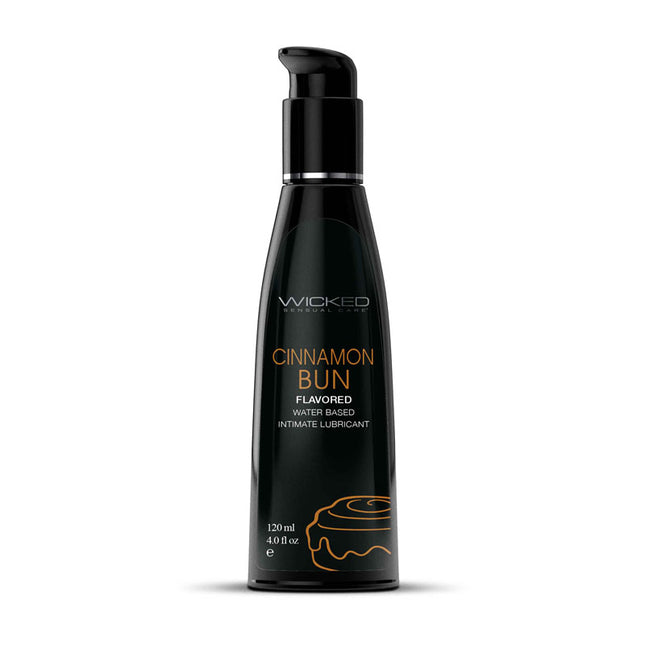 Wicked Aqua Cinnamon Bun Flavoured Water Based Lubricant - 120 ml (4 oz) Bottle