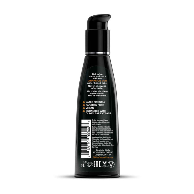Wicked Aqua Cinnamon Bun Flavoured Water Based Lubricant - 120 ml (4 oz) Bottle