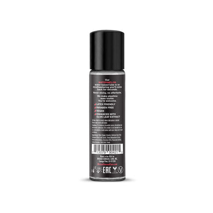How to use instructions on the back of the AQUA Watermelon Lickable Flavoured Lube – 30ml Travel Size