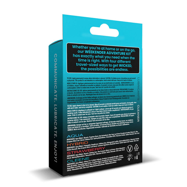 Wicked WEEKENDER ADVENTURE KIT - Mixed Lubricants & Cleaner 30ml Bottles - 4 Pack