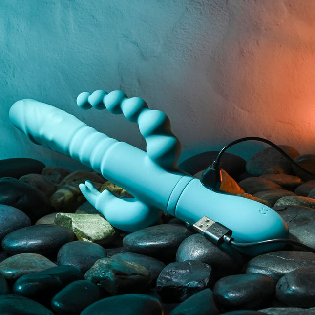Adam & Eve Eve's Thrusting Triple Joy Rabbit Vibrator