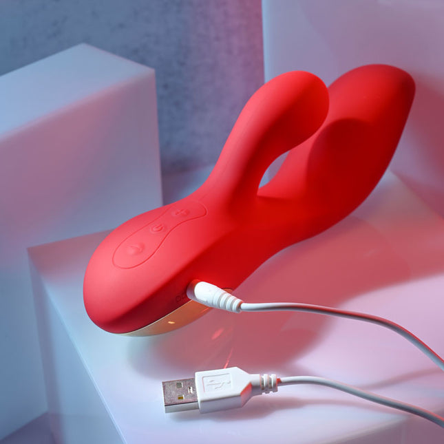 Adam & Eve Eve'S Big & Curvy G Red Rabbit Vibrator Charging
