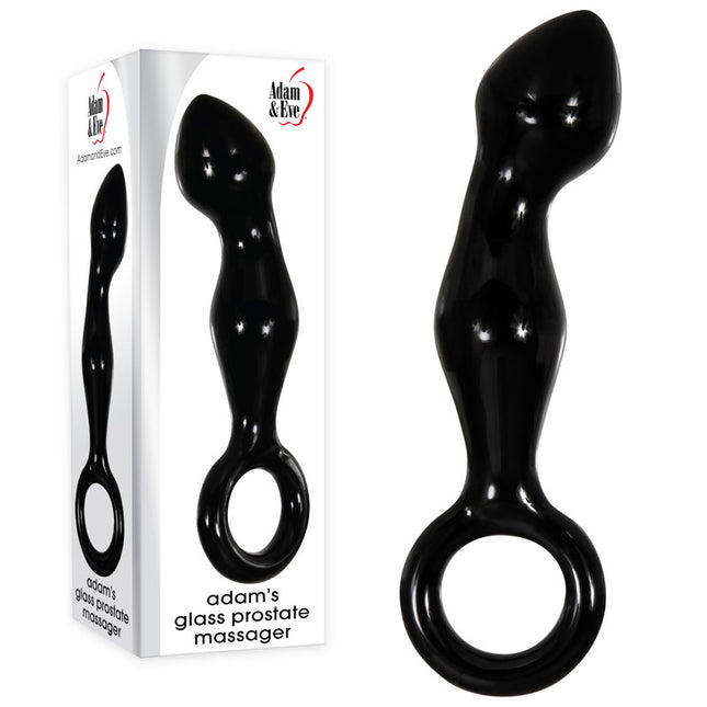 Adam & Eve ADAMS GLASS PROSTATE MASSAGER - Black Glass 16.6 cm