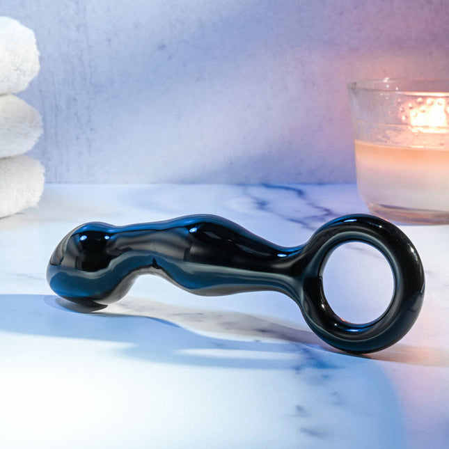 Adam & Eve ADAMS GLASS PROSTATE MASSAGER - Black Glass 16.6 cm
