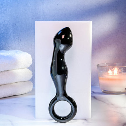 Adam & Eve ADAMS GLASS PROSTATE MASSAGER - Black Glass 16.6 cm