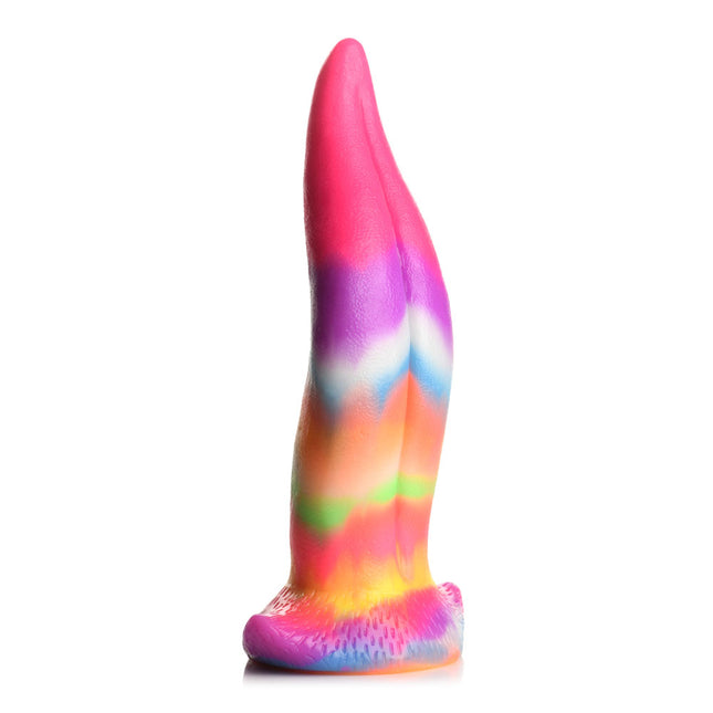 Creature Cocks Unicorn Kiss Silicone Rainbow Dildo on a white background