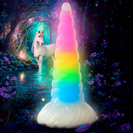 Creature Cocks Uni Glow Rainbow 7.5 Inch Unicorn Fantasy Dildo
