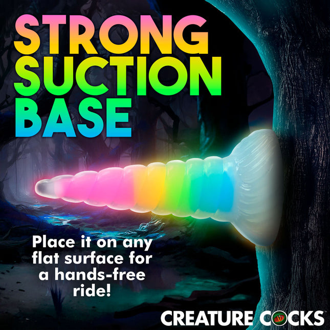 Creature Cocks Uni Glow Rainbow 7.5 Inch Unicorn Fantasy Dildo