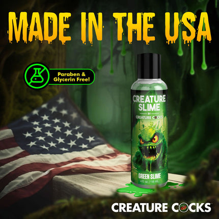 Creature Slime by Creature Cocks Green Water Based Lubricant - 118ml Bottle