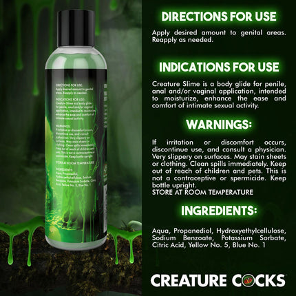 Creature Slime by Creature Cocks Green Water Based Lubricant - 237ml Bottle
