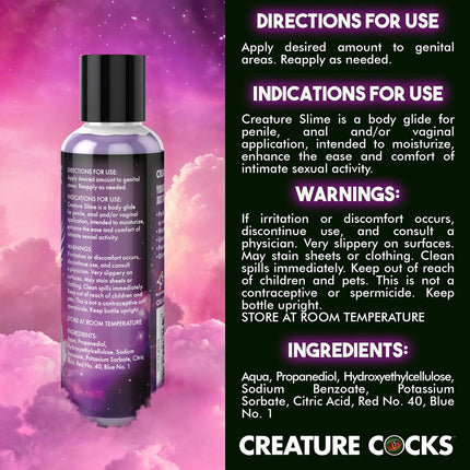 Creature Slime by Creature Cocks Purple Water Based Lubricant - 118ml Bottle