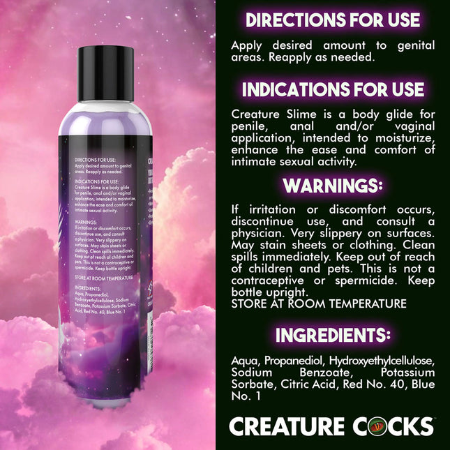 Creature Slime by Creature Cocks Purple Water Based Lubricant - 237ml Bottle
