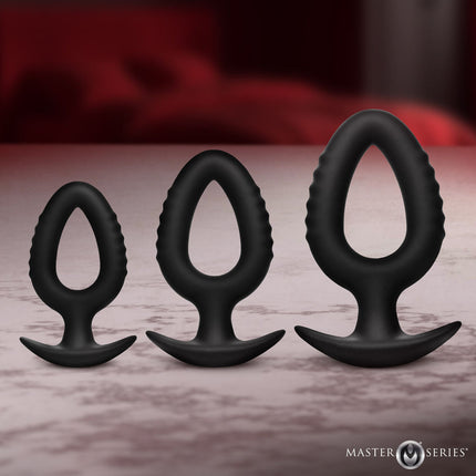 Master Series Pop Plugs - Black Anal Plug Trainer Set - Set of 3