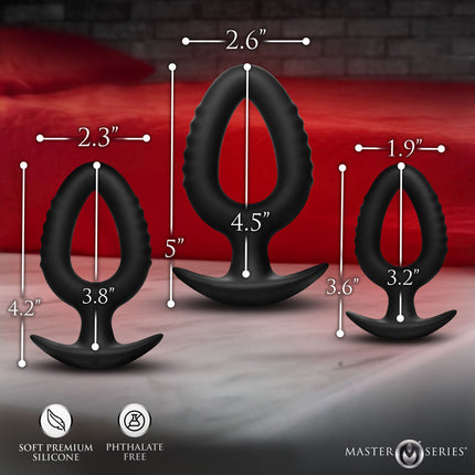 Master Series Pop Plugs - Black Anal Plug Trainer Set - Set of 3