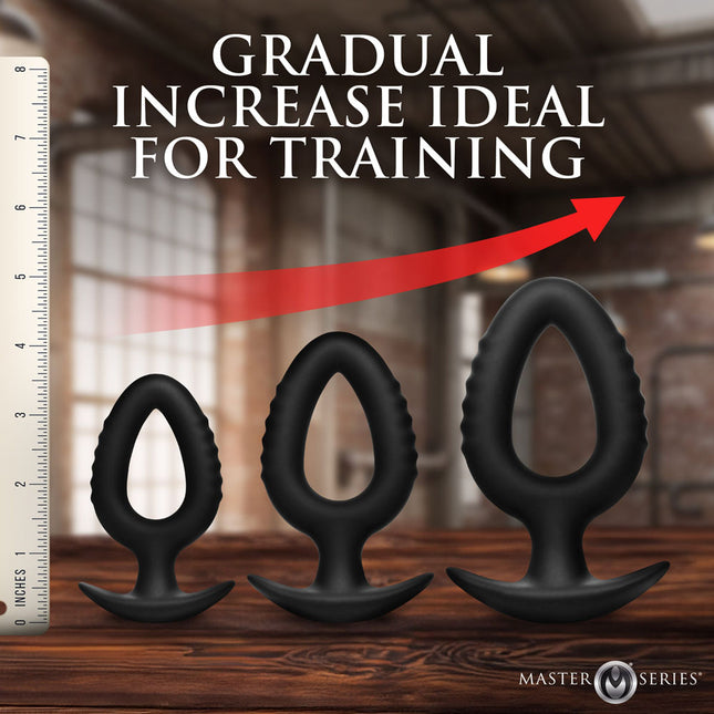 Master Series Pop Plugs - Black Anal Plug Trainer Set - Set of 3