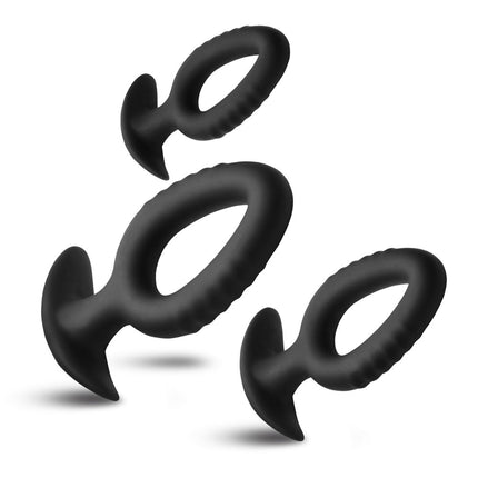 Master Series Pop Plugs - Black Anal Plug Trainer Set - Set of 3