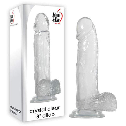 Adam & Eve Crystal Clear 8 Inch Dildo with White Box