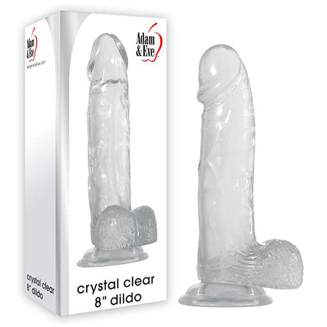 Adam & Eve Crystal Clear 8 Inch Dildo with White Box