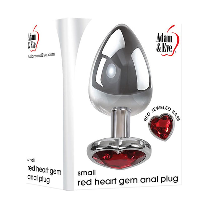 Adam & Eve Red Heart Gem Anal Plug - Small Box