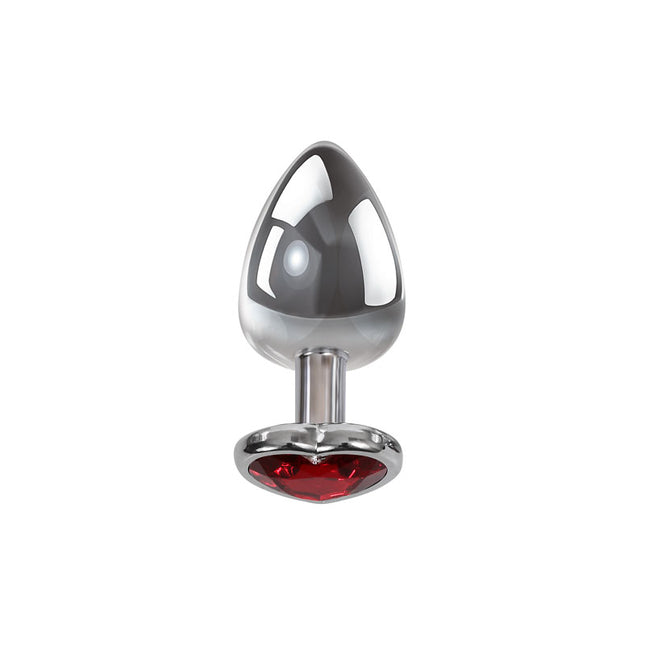 Adam & Eve Red Heart Gem Anal Plug - Small Standing