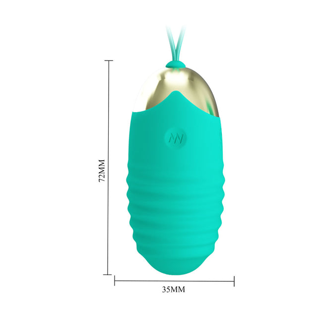 Party Up IAN Teal Remote Control Vibrating Egg 72mm x 35mm