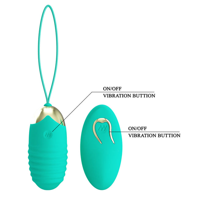 Party Up IAN Teal Remote Control Vibrating Egg