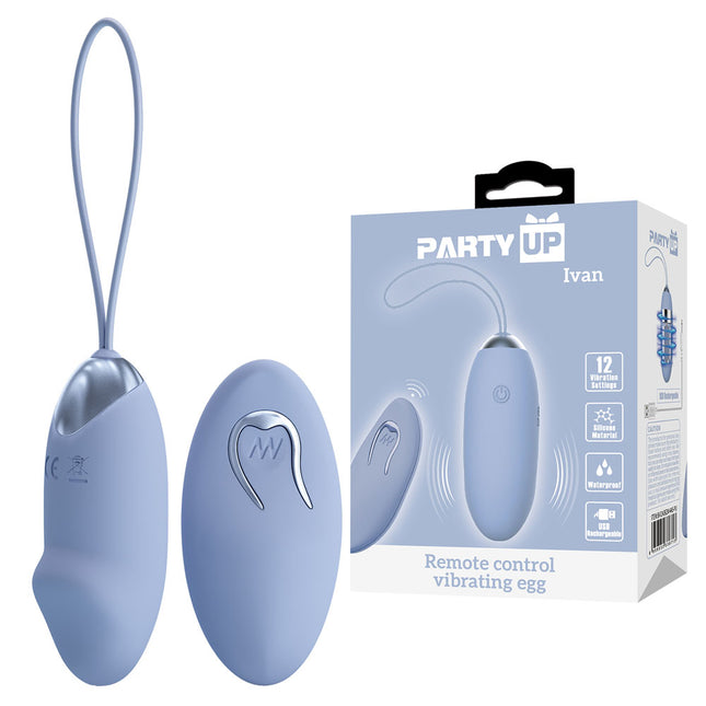 Party Up IVAN Purple Remote Control Vibrating Egg with case