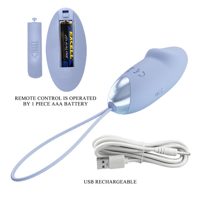 Battery Powered Party Up IVAN Purple Remote Control Vibrating Egg