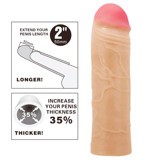 Party Up PARKER Flesh 2 Inch Penis Extender Sleeve