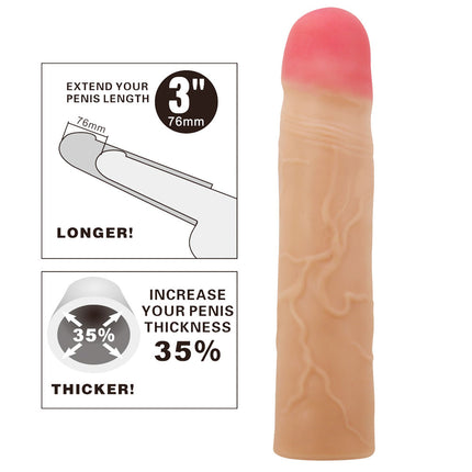 Party Up PHILIP Flesh 3 Inch Penis Extender Sleeve