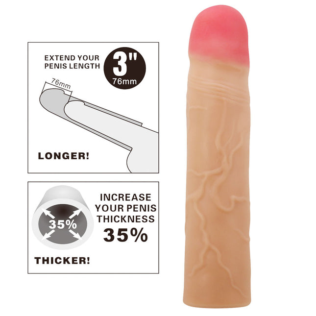 Party Up PHILIP Flesh 3 Inch Penis Extender Sleeve