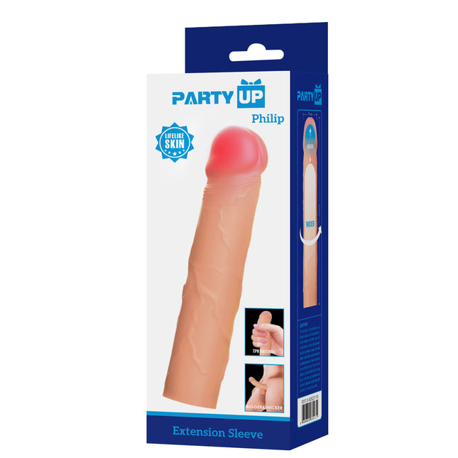 Party Up PHILIP Flesh 3 Inch Penis Extender Sleeve