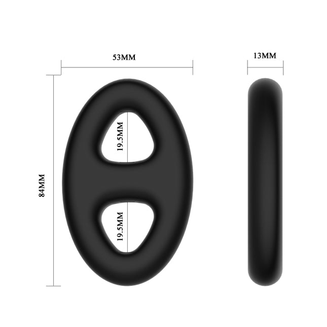 CRAZY BULL Oval Cock & Ball Ring - Black