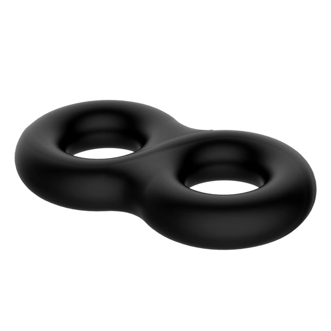 CRAZY BULL Double Donut Cock & Ball Ring - Black