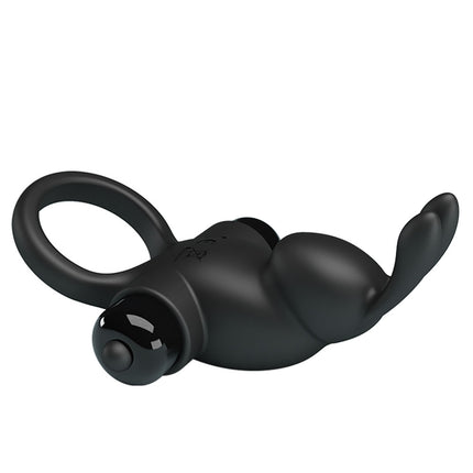 Party Up LARRY Black Vibrating Cock Ring Side view