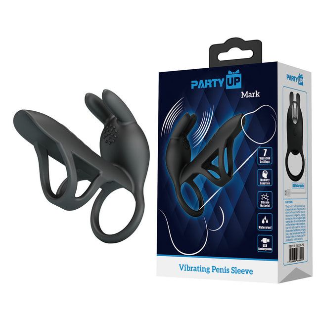 Party Up MARK Black Vibrating Penis Sleeve