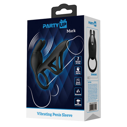 Party Up MARK Black Vibrating Penis Sleeve