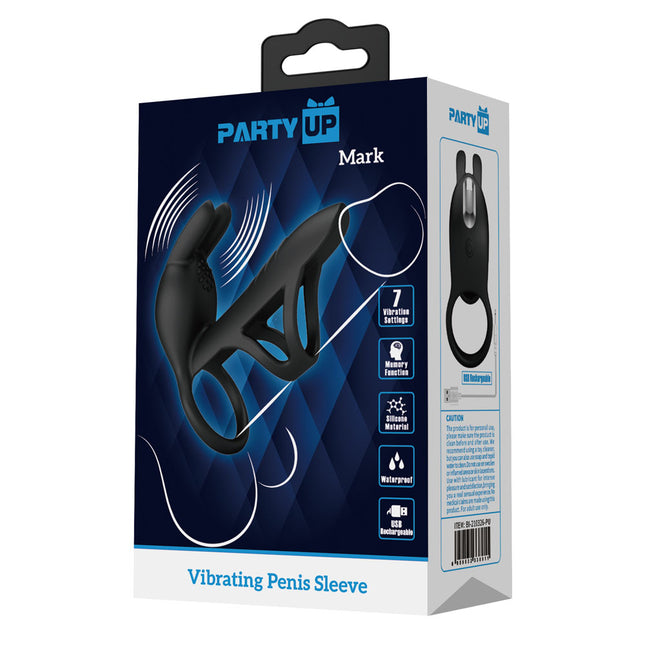 Party Up MARK Black Vibrating Penis Sleeve