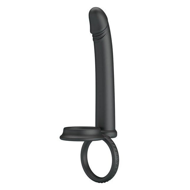 Party Up MARTIN Double Penetrator - Black Cock & Ball Rings with Double Penetrator